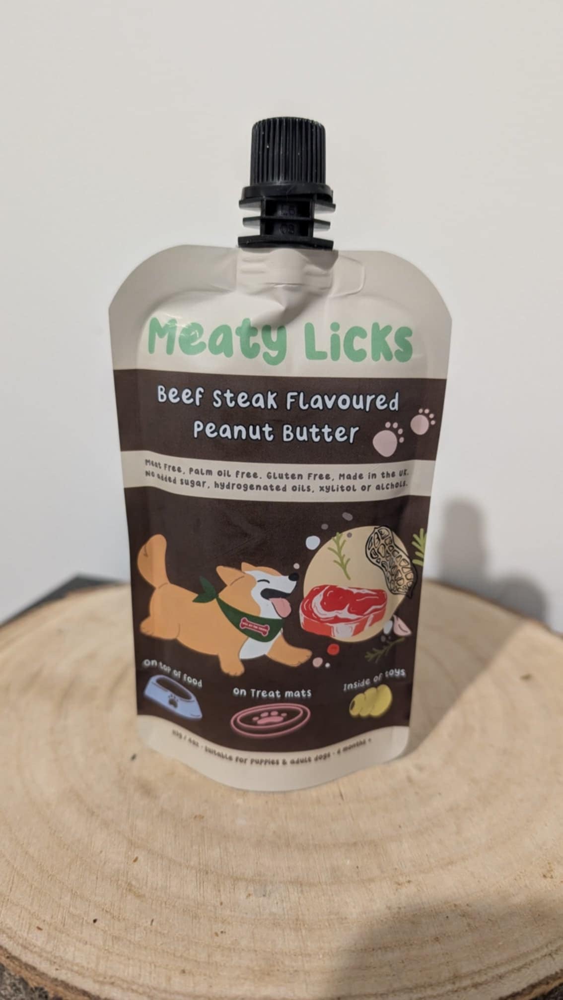 Meaty Licks Peanut Butter - Beef Steak flavour