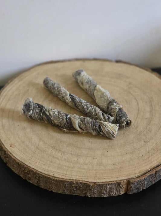 Salmon skin twists