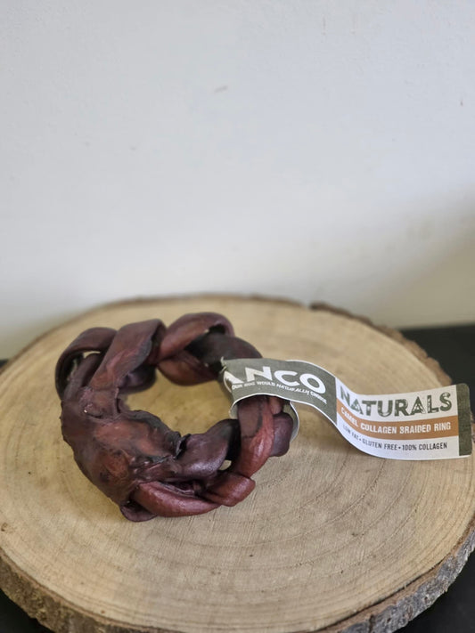 Anco camel collagen braided ring